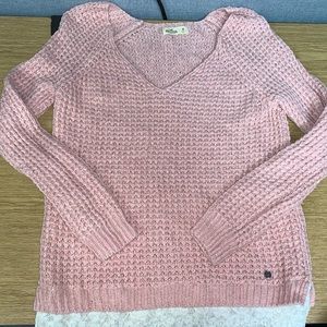 NEW Hollister Pink Lace Knit Sweater Size M